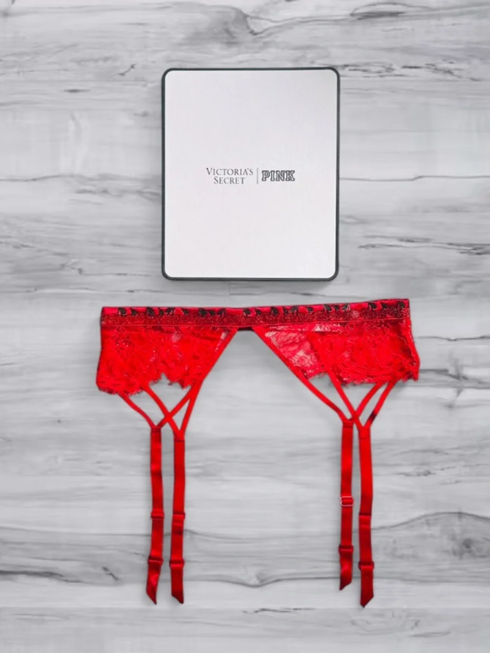 🆕🍒 Cherry Chain Shine Strap Garter Belt Victoria Secret XS/S NWT